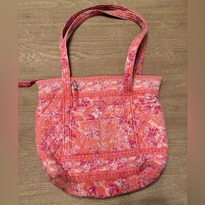 Vera Bradley Hope Toile Quilted Tote retired pattern preppy, boho, shabby chic